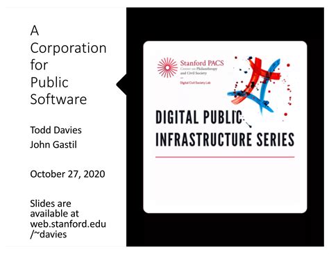 Digital Public Infrastructure: A Corporation for Public Software | PPT