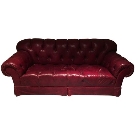 Chesterfield Sofa In Burgundy Leather At 1stdibs