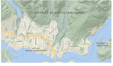 Map Of The District Of North Vancouver Bc Download Scientific Diagram