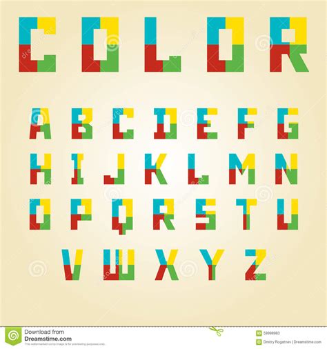 Abstract Color Alphabet Stock Vector Illustration Of Geometry 59998983