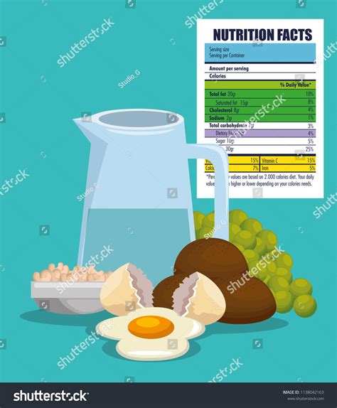 Healthy Food Nutritional Facts Stock Vector Royalty Free 1138042163