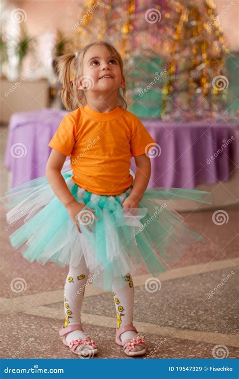 Pretty Smiling Little Girl On Christmas Party Stock Image Image Of