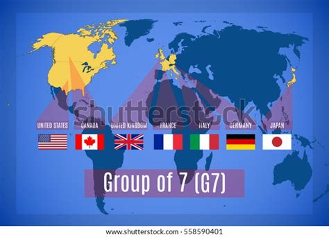 Schematic Vector Map Group Seven G7 Stock Vector Royalty Free 558590401