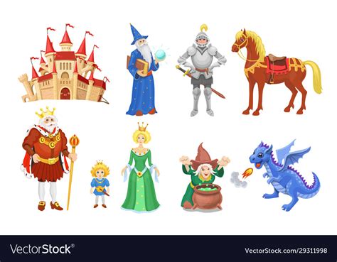 Fantasy Fairy Tale Clipart Cartoon Characters Vector Image