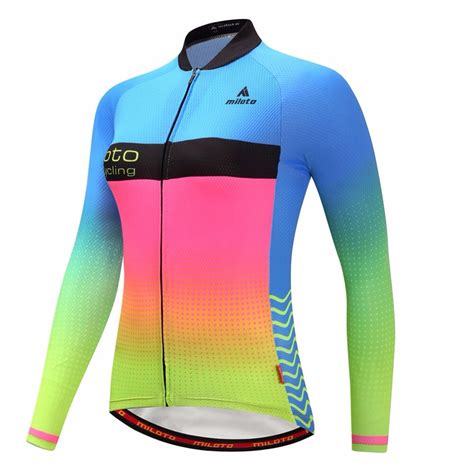 Coolmax Womens Cycling Jersey Long Sleeve Ladies Road Bike Bicycle Jersey Reflective Racing