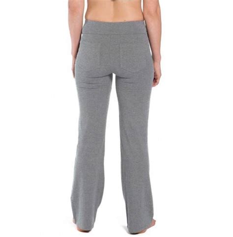 Women S Ecofabric Classic Bootleg Yoga Pant Back Pockets Light Heather Gray C918hih5w57