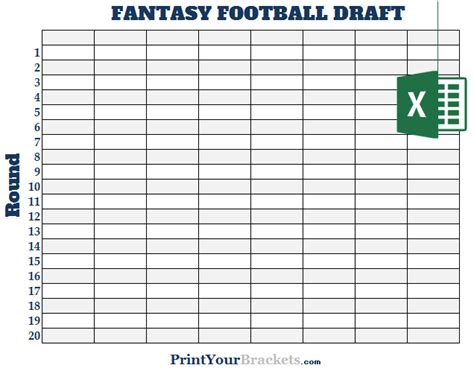 Exceptional Fantasy Football Printable Draft Board