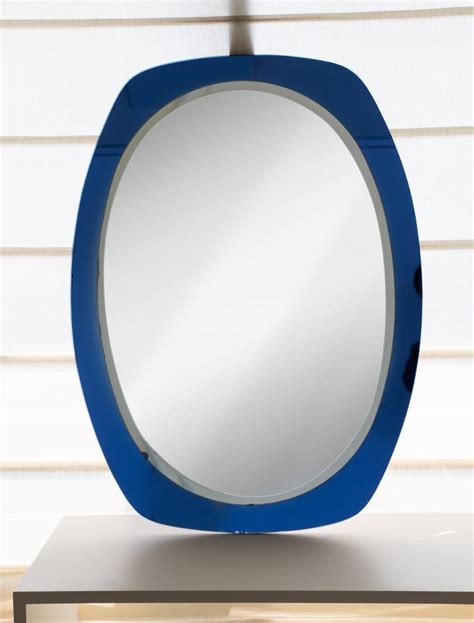 Italian Blue Glass Mirror At 1stdibs