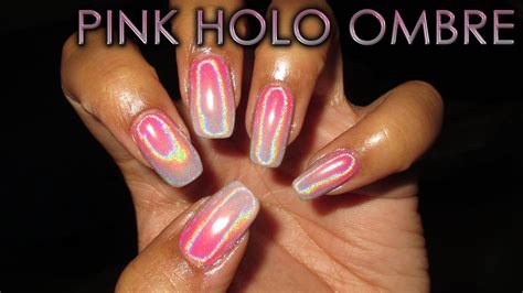 Pink Holo Ombre Diy Nail Art Tutorial Youtube