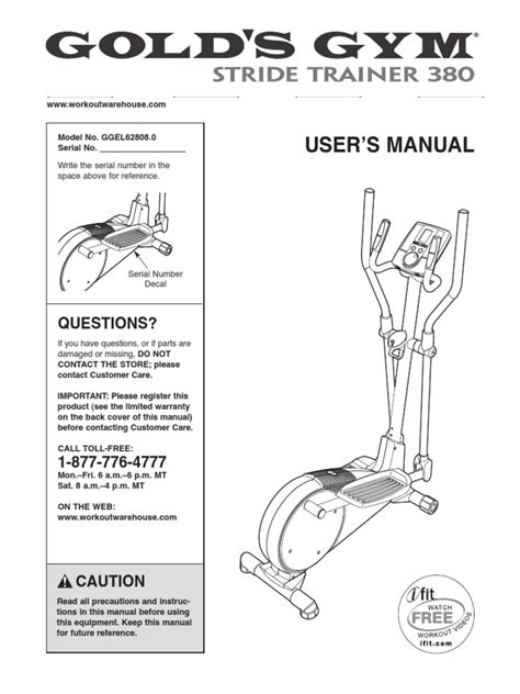 Lube very well the bike, follow the instruction manual steps. gold's gym manual elliptyc | Physical Exercise | Aerobic ...