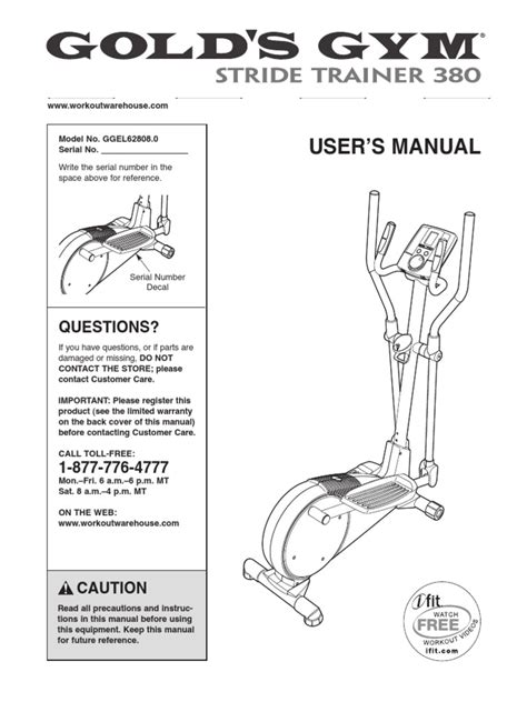 Manualslib has more than 10 gold's gym exercise bike manuals. gold's gym manual elliptyc | Physical Exercise | Aerobic Exercise