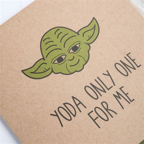 'yoda only one for me' star wars birthday card by dust and ...