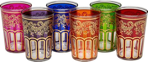 Moroccan Tea Glasses With A Beautiful Classical Moroccan Design Painted