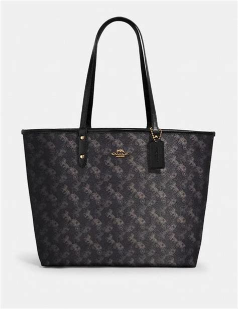 Coach Reversible City Tote With Horse And Carriage Print 91107 Luxe