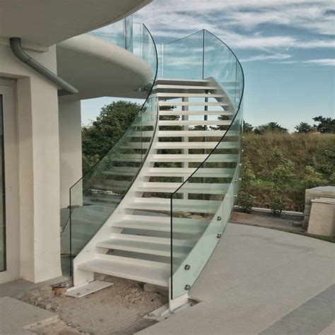 Frameless Tempered Glass Standoff Railing For Balcony Staircase