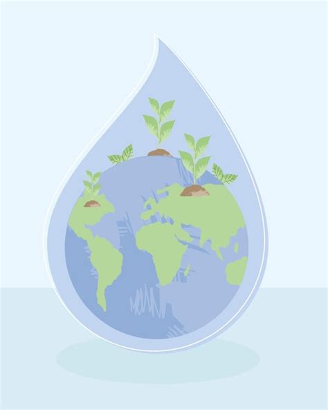 Premium Vector Water Drop And World Planet