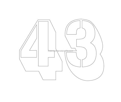 Free Engraving 43 Number Stencil