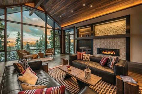 Modern Cozy Mountain Home Design Ideas Decomagz Rustic Living Room