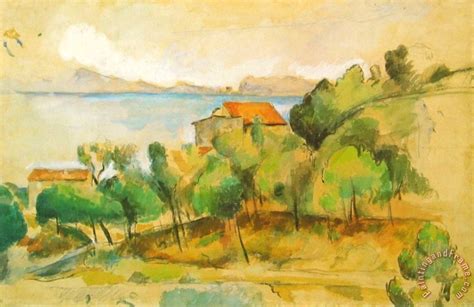 Paul Cezanne Landscape On The Mediterranean Painting