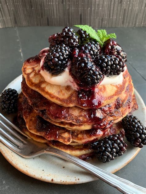Make Ahead Blackberry Oatmeal Blender Pancakes Home Made