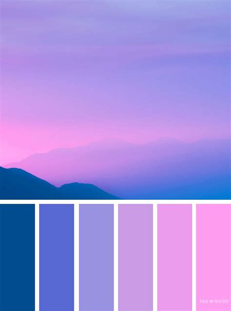 Bluebell Pink And Blue Sky Inspired Color Palette Blue Color Schemes