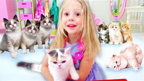 Nastya And Her Stories About Cats And Kittens Youtube