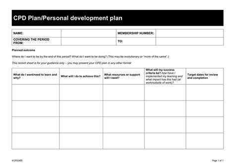 If selected for a cpd audit, submit the required documentation within 30 days. CPD Plan/Personal development plan NAME: MEMBERSHIP NUMBER ...