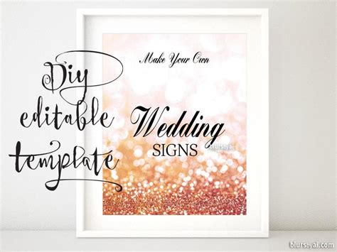 8x10 Diy Printable Sign Template For Word Make Your Own Rose Gold