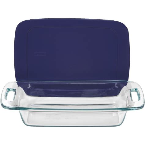 Pyrex 7 X 11 Rectangle Glass Baking Dish With Blue Lid Larry The