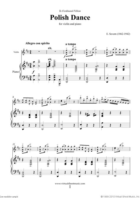 There are three houses on the north side of town, and players will want to visit the house in the middle. Polish Dance sheet music for violin and piano by Severn ...