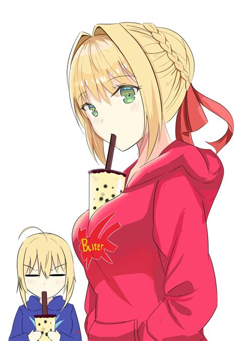 Anime Girl Holding Bubble Tea