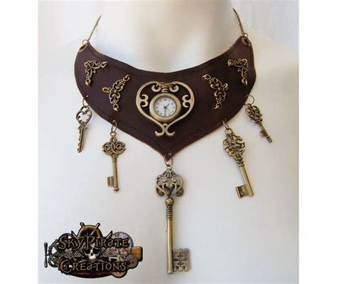 Steampunk Elys Coney Leather Necklace Steam Punk Jewelry Steampunk