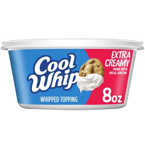 Cool Whip Extra Creamy Whipped Cream Topping 8 Oz Tub