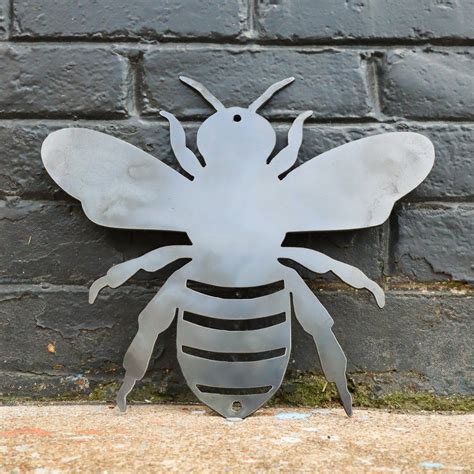 Garden Bumble Bee Metal Sign Honey Bee Home Wall Art Flowers