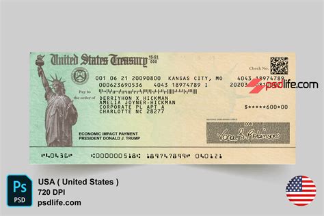 Usa Treasury Bank Check Template Free Editable Cheque Template