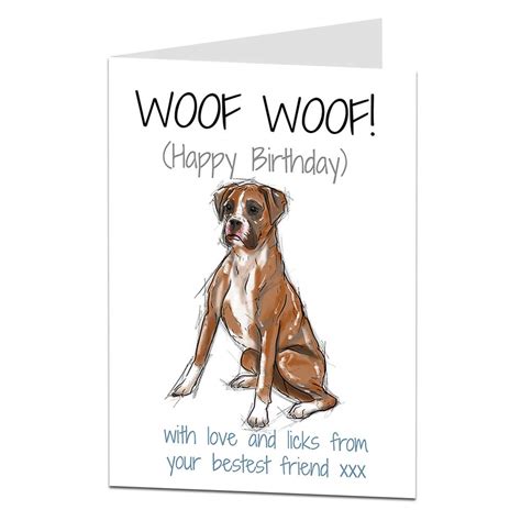 Boxer Dog Birthday Card From The Dog Uk