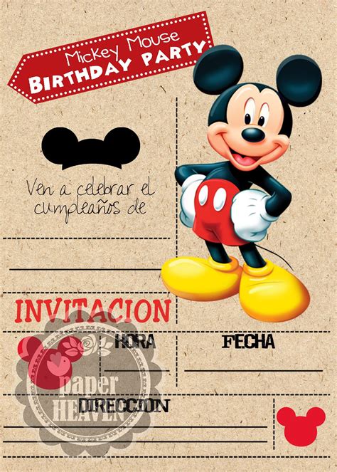 Tarjetas De Mickey Invitación De Mickey Mouse Invitaciones De