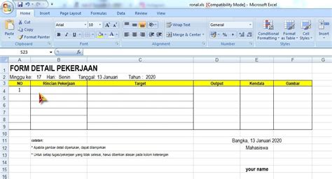 Contoh Laporan Kerja Harian Excel 35 Images Contoh Laporan Excel Images