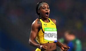 Born 28 june 1992) is a jamaican track and field sprinter specializing in the 100 metres and 200 metres.she completed a rare sprint double winning gold medals in both events at the 2016 rio olympics, where she added a silver in the 4×100 m relay. Elaine Thompson confirmed as the world's fastest woman with 200m gold | Sean Ingle | Sport | The ...