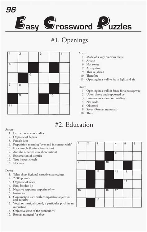 Each set includes a copyright release for use by your business or organization. Easy Crossword Puzzle For Beginners ~ Carollaradio