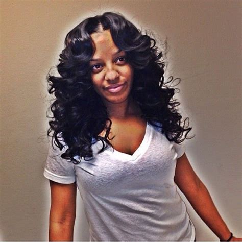Middle Part Sew In With Curls Sew In Curls Hair Styles Middle Part