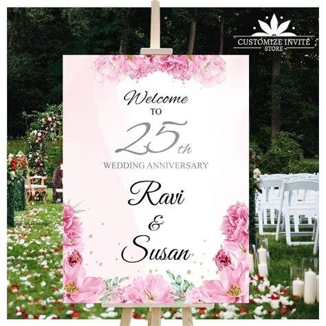 25th Anniversary Welcome Signs 25th Anniversary Decoration Etsy