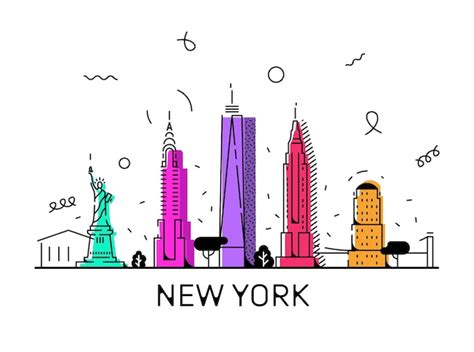 Premium Vector New York City Logo With Statue Of Liberty