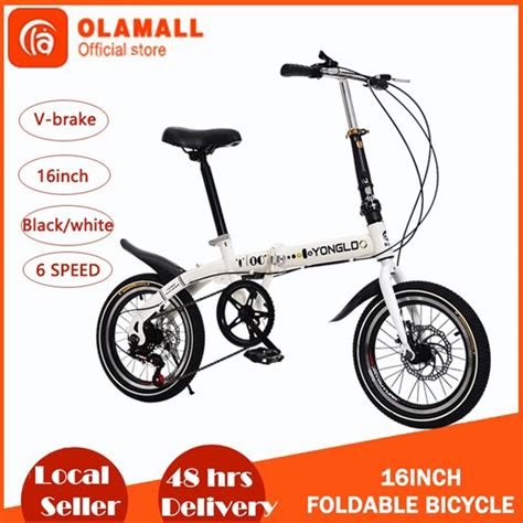 Qoo10 Sg Stock Foldable Bicycle Folding Bike Ultra Light Double Disc