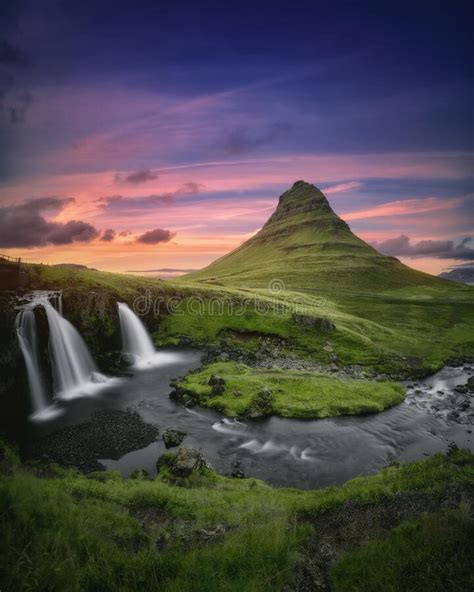 Iceland Landscape Kirkjufell Mountain At Sunset Stock Photo Image Of