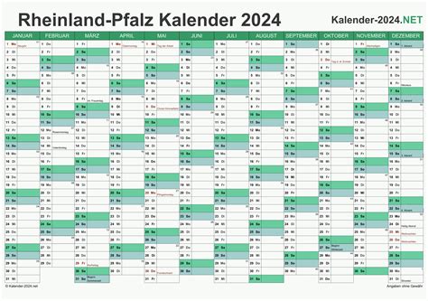Kalender 2024 Rheinland Pfalz