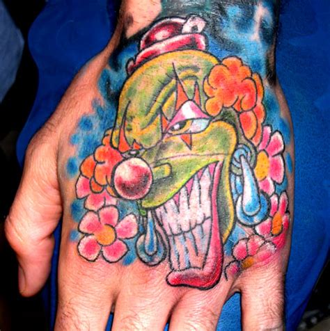 Wonderful Colorful Clown Head Tattoo Design By Pioneer