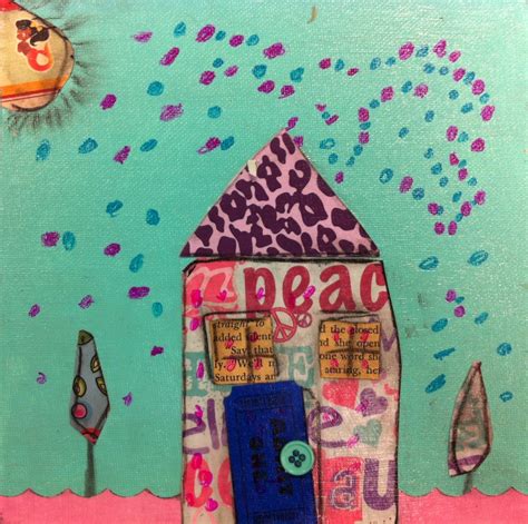 Angela Anderson Art Blog Cute Houses Mixed Media Project Kids Art Class