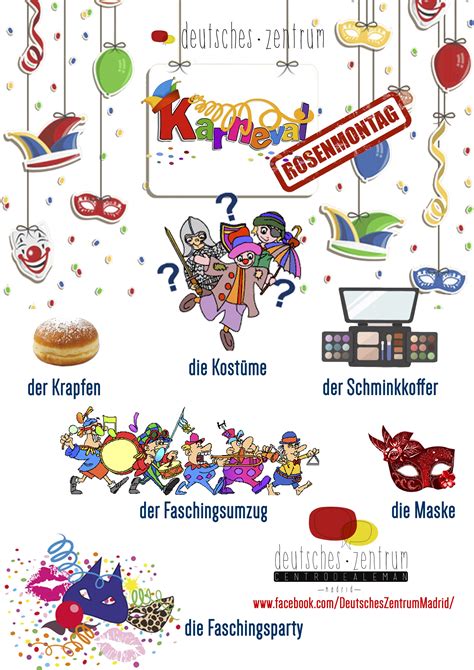 Karneval Deutsch Wortschatz Vocabulario Daf German Grammar German