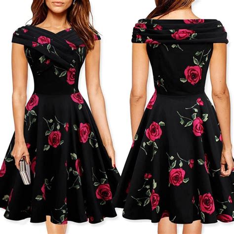 Plus Size Womens Summer Vintage S Rose Floral Party